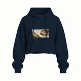 The Creation Oversize Crop Hoodie — Lacivert — Ön baskı