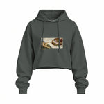 The Creation Oversize Crop Hoodie — Antrasit — Ön baskı