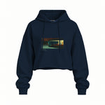 Nighthawks Oversize Crop Hoodie — Lacivert — Ön baskı