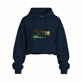Nighthawks Oversize Crop Hoodie — Lacivert — Ön baskı