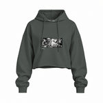 Guernica Oversize Crop Hoodie — Antrasit — Ön baskı