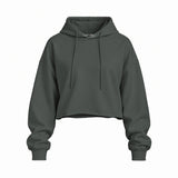 Basic Oversize Crop Fit Hoodie — Antrasit — Ön baskı