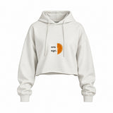 Orange Oversize Crop Hoodie — Beyaz — Ön baskı