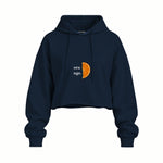 Orange Oversize Crop Hoodie — Lacivert — Ön baskı