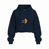 Orange Oversize Crop Hoodie — Lacivert — Ön baskı