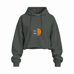 Orange Oversize Crop Hoodie — Antrasit — Ön baskı