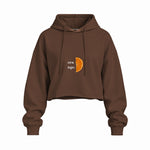 Orange Oversize Crop Hoodie — Kahverengi — Ön baskı