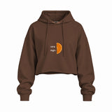 Orange Oversize Crop Hoodie — Kahverengi — Ön baskı