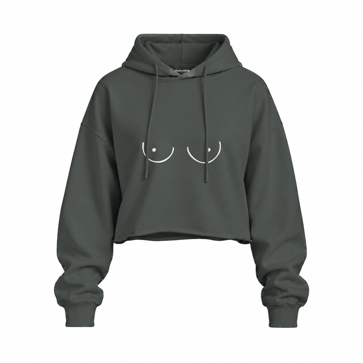 Uncensored Oversize Crop Hoodie — Antrasit — Ön baskı