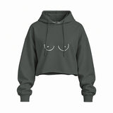 Uncensored Oversize Crop Hoodie — Antrasit — Ön baskı