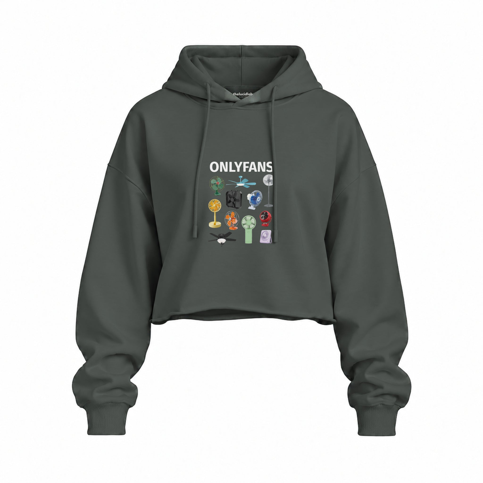 Onlyfans Oversize Crop Hoodie — Antrasit — Ön baskı