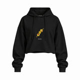 Extra Dirty Oversize Crop Hoodie — Siyah — Ön baskı