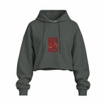 Ruby Lips Oversize Crop Hoodie — Antrasit — Ön baskı
