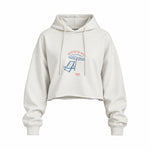 Sotto Il Sole Oversize Crop Hoodie — Beyaz — Ön baskı