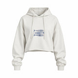 Mediterraneo Oversize Crop Hoodie — Beyaz — Ön baskı