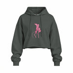 Hot Steps Oversize Crop Hoodie — Antrasit — Ön baskı