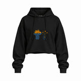 Dolce Calma Oversize Crop Hoodie — Siyah — Ön baskı