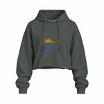 Dolce Calma Oversize Crop Hoodie — Antrasit — Ön baskı