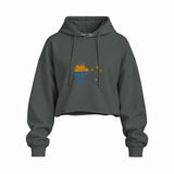 Dolce Calma Oversize Crop Hoodie — Antrasit — Ön baskı