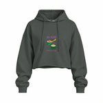 Roll With It Oversize Crop Hoodie — Antrasit — Ön baskı