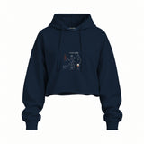 Irish Coffee Oversize Crop Hoodie — Lacivert — Ön baskı