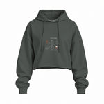 Irish Coffee Oversize Crop Hoodie — Antrasit — Ön baskı