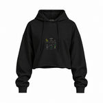 Mojito Oversize Crop Hoodie — Siyah — Ön baskı