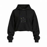 Mojito Oversize Crop Hoodie — Siyah — Ön baskı
