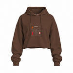 Negroni Oversize Crop Hoodie — Kahverengi — Ön baskı