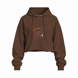 Negroni Oversize Crop Hoodie — Kahverengi — Ön baskı