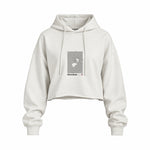 Silverstone Circuit Artwork Oversize Crop Hoodie — Beyaz — Ön baskı
