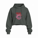 Fresh & Tasty Oversize Crop Hoodie — Antrasit — Ön baskı