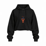 CIN CIN Oversize Crop Hoodie — Siyah — Ön baskı