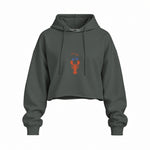CIN CIN Oversize Crop Hoodie — Antrasit — Ön baskı