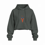 CIN CIN Oversize Crop Hoodie — Antrasit — Ön baskı