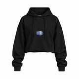 Sardines Oversize Crop Hoodie — Siyah — Ön baskı