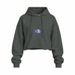 Sardines Oversize Crop Hoodie — Antrasit — Ön baskı