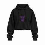 Meet Me At The Disco Oversize Crop Hoodie — Siyah — Ön baskı