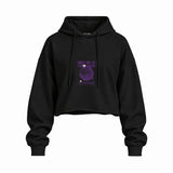 Meet Me At The Disco Oversize Crop Hoodie — Siyah — Ön baskı