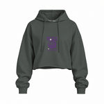 Meet Me At The Disco Oversize Crop Hoodie — Antrasit — Ön baskı
