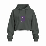Meet Me At The Disco Oversize Crop Hoodie — Antrasit — Ön baskı