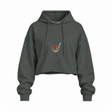 Ramen Bowl Club Oversize Crop Hoodie — Antrasit — Ön baskı