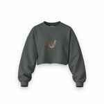 Ramen Bowl Club Oversize Crop Sweatshirt — Antrasit — Ön baskı