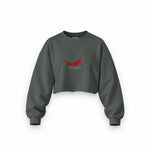 Chili Vibes Only Oversize Crop Sweatshirt — Antrasit — Ön baskı