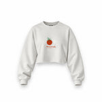 Tomato Oversize Crop Sweatshirt — Beyaz — Ön baskı