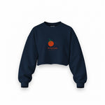 Tomato Oversize Crop Sweatshirt — Lacivert — Ön baskı
