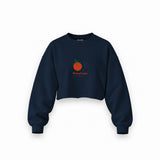 Tomato Oversize Crop Sweatshirt — Lacivert — Ön baskı