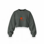 Tomato Oversize Crop Sweatshirt — Antrasit — Ön baskı