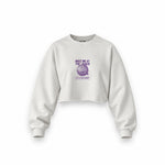 Meet Me At The Disco Oversize Crop Sweatshirt — Beyaz — Ön baskı