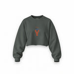 CIN CIN Oversize Crop Sweatshirt — Antrasit — Ön baskı